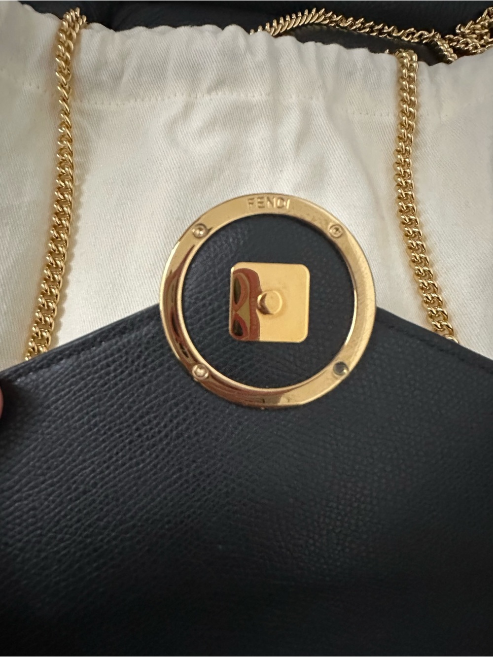 Fendi Black, Brown & Red FF Logo Wallet on Chain Envelope - Picture 10 of 13